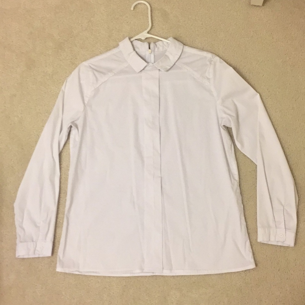 ‼️3 for $20! White formal shirt back zip